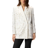 Blazer donna con cristalli e perle
