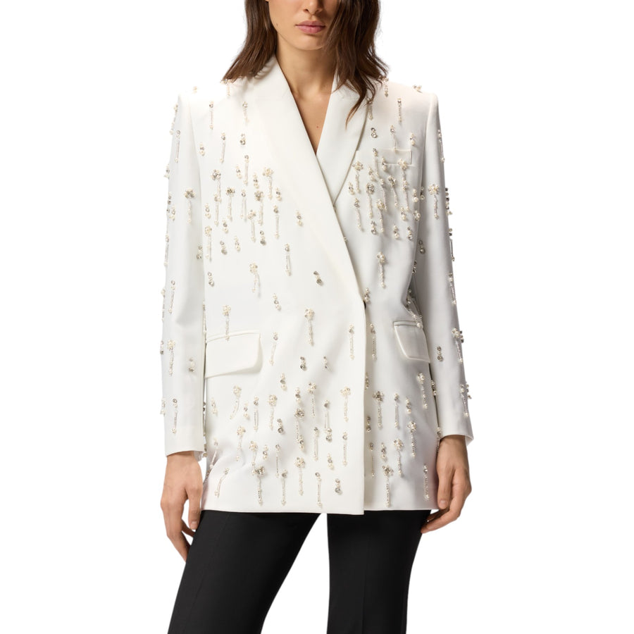 Blazer donna con cristalli e perle