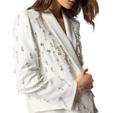 Blazer donna con cristalli e perle