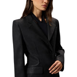 Blazer donna gessato con cinturino