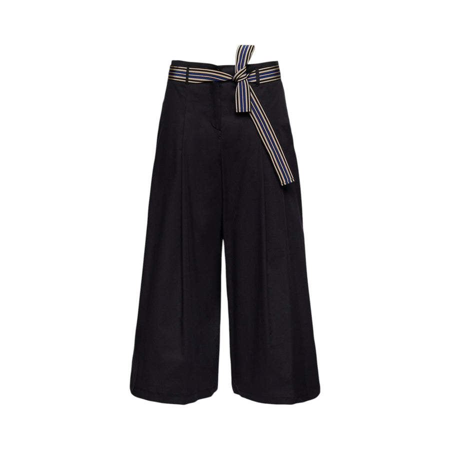 Pantaloni donna ampi con cintura a righe