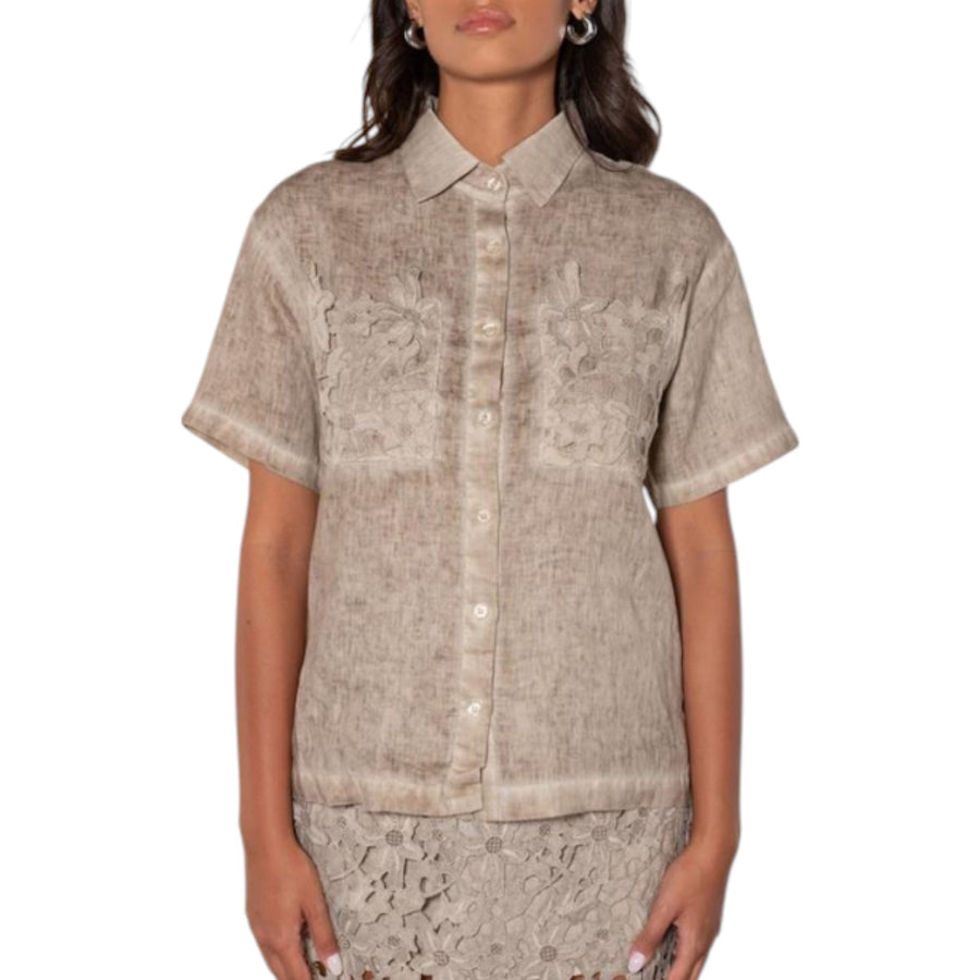 Camicia donna bi materiale