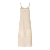 Abito Donna slipdress midi con bande in pizzo