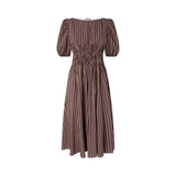 Abito donna midi a righe con schiena scoperta