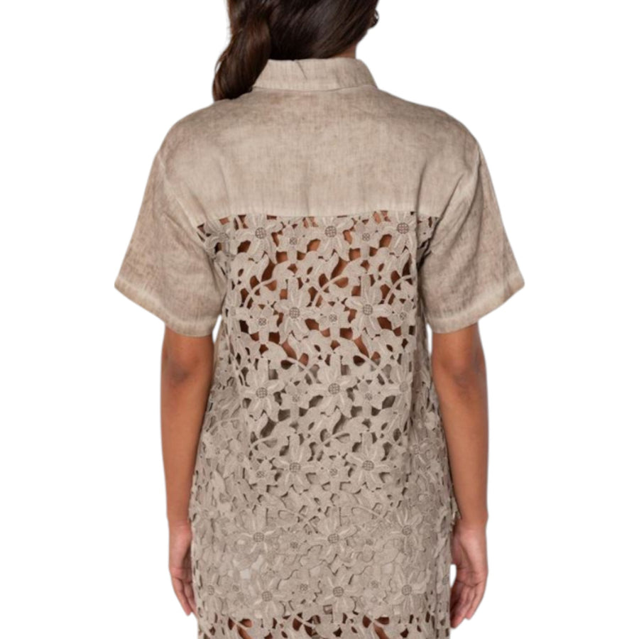 Camicia donna bi materiale