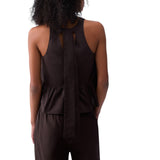 Top donna in popeline con fiocco