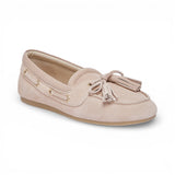 Mocassini donna in suede con nappine