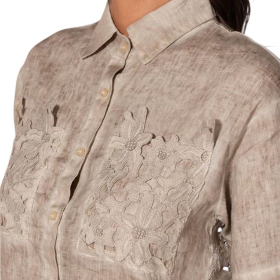 Camicia donna bi materiale