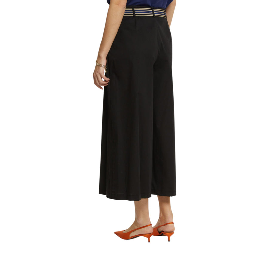 Pantaloni donna ampi con cintura a righe