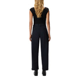 Pantaloni donna gessati a palloncino in lana