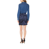 Camicia donna in denim con logo ricamato