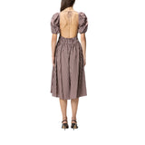 Abito donna midi a righe con schiena scoperta