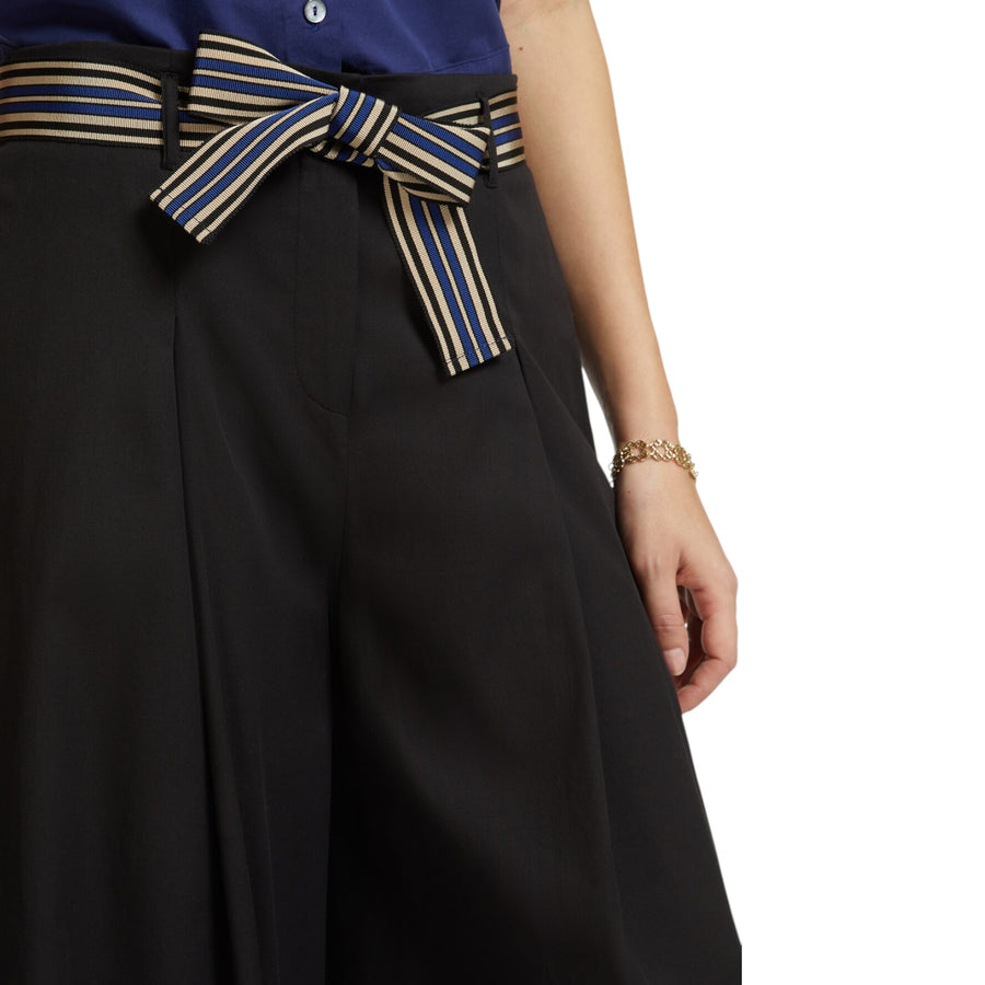Pantaloni donna ampi con cintura a righe