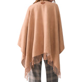 Poncho donna con logo embossed