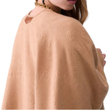 Poncho donna con logo embossed