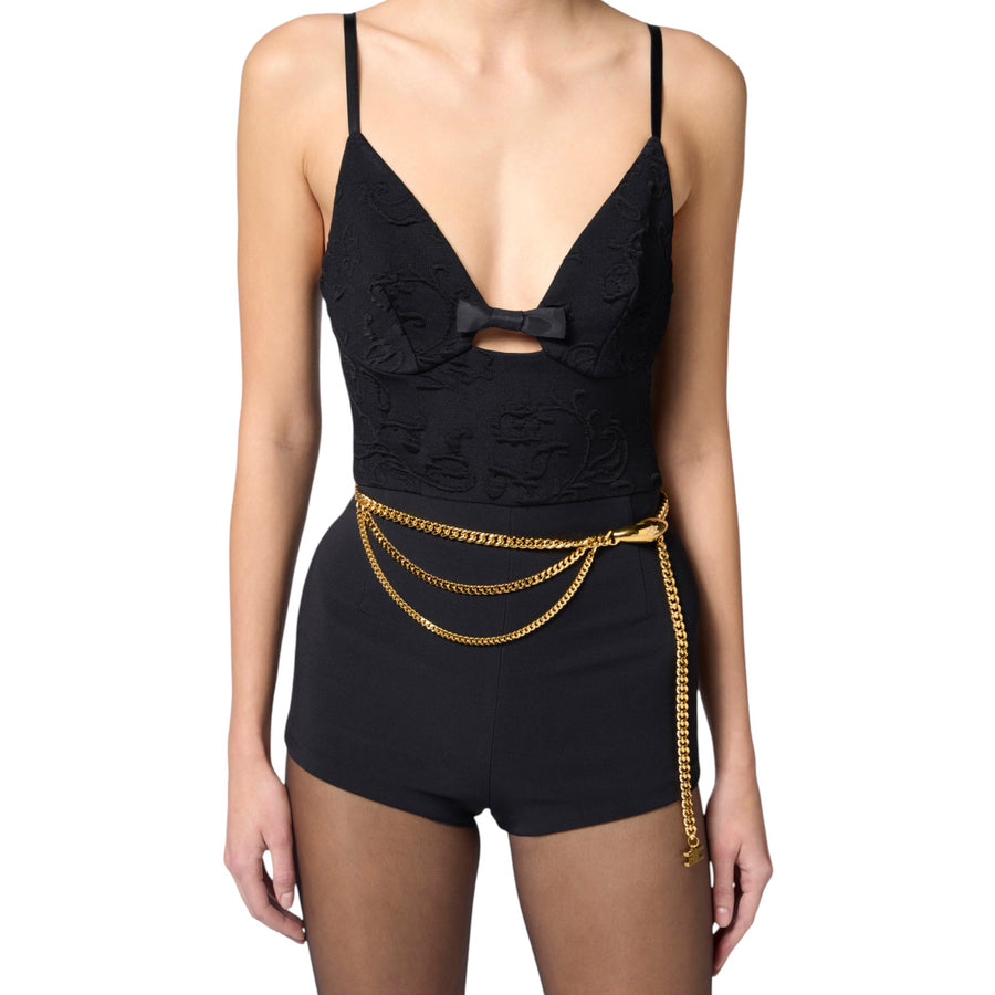Cintura donna in ottone con logo pendente
