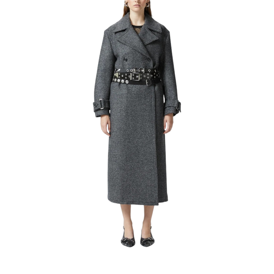 Cappotto donna stile trench con cintura