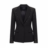 Blazer donna slim fit con ricami gioiello