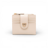 Portafoglio piccolo in pelle liscia con logo