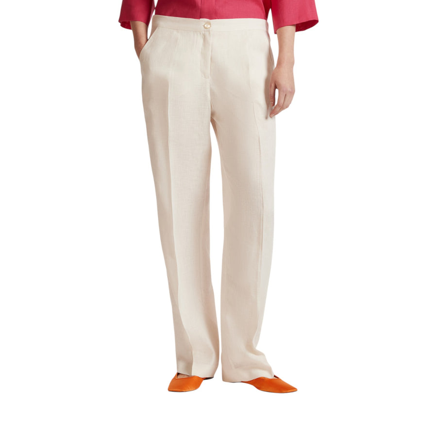 Pantaloni donna relaxed fit in lino