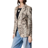 Giacca donna in lino con stampa snake