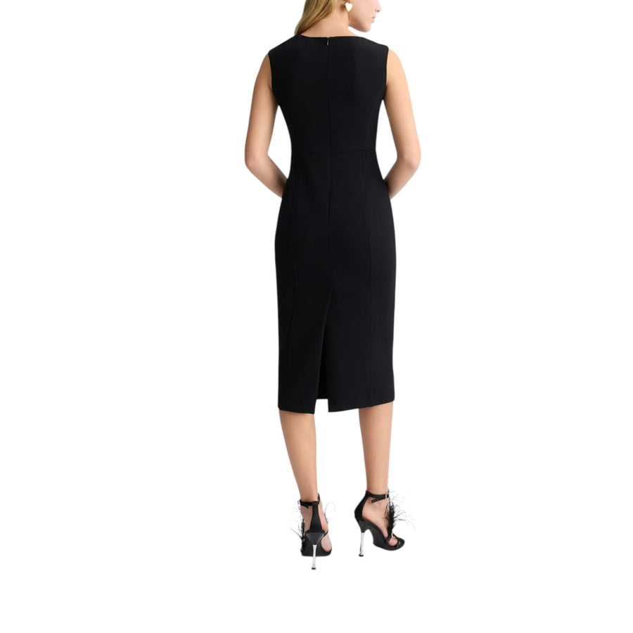 Tubino donna nero in crêpe