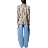 Giacca donna in lino con stampa snake