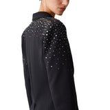 Blazer donna slim fit con ricami gioiello