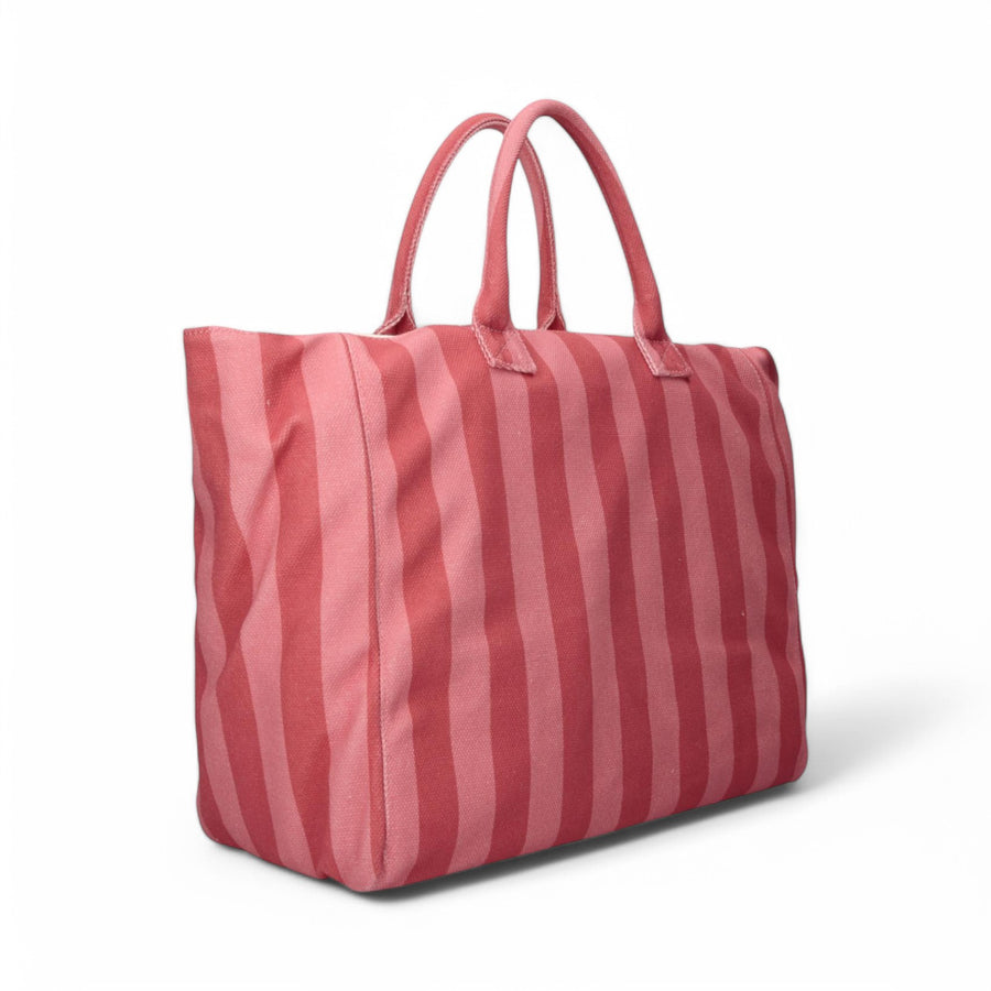 Shopping bag donna a righe con logo
