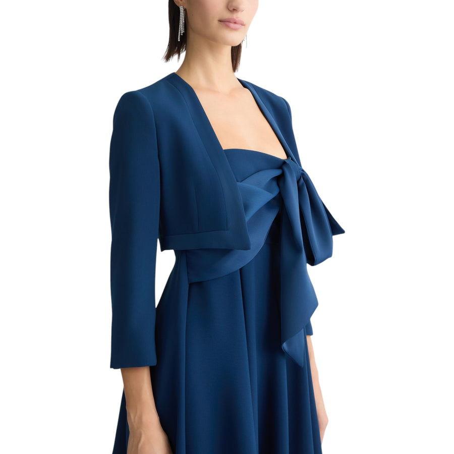 Giacca donna cropped elegante blu