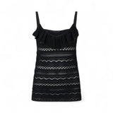 Top donna in maglia traforata