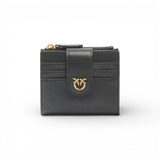 Portafoglio piccolo in pelle liscia con logo