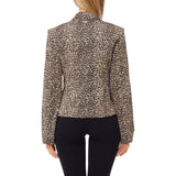 Giacca donna animalier con rosa