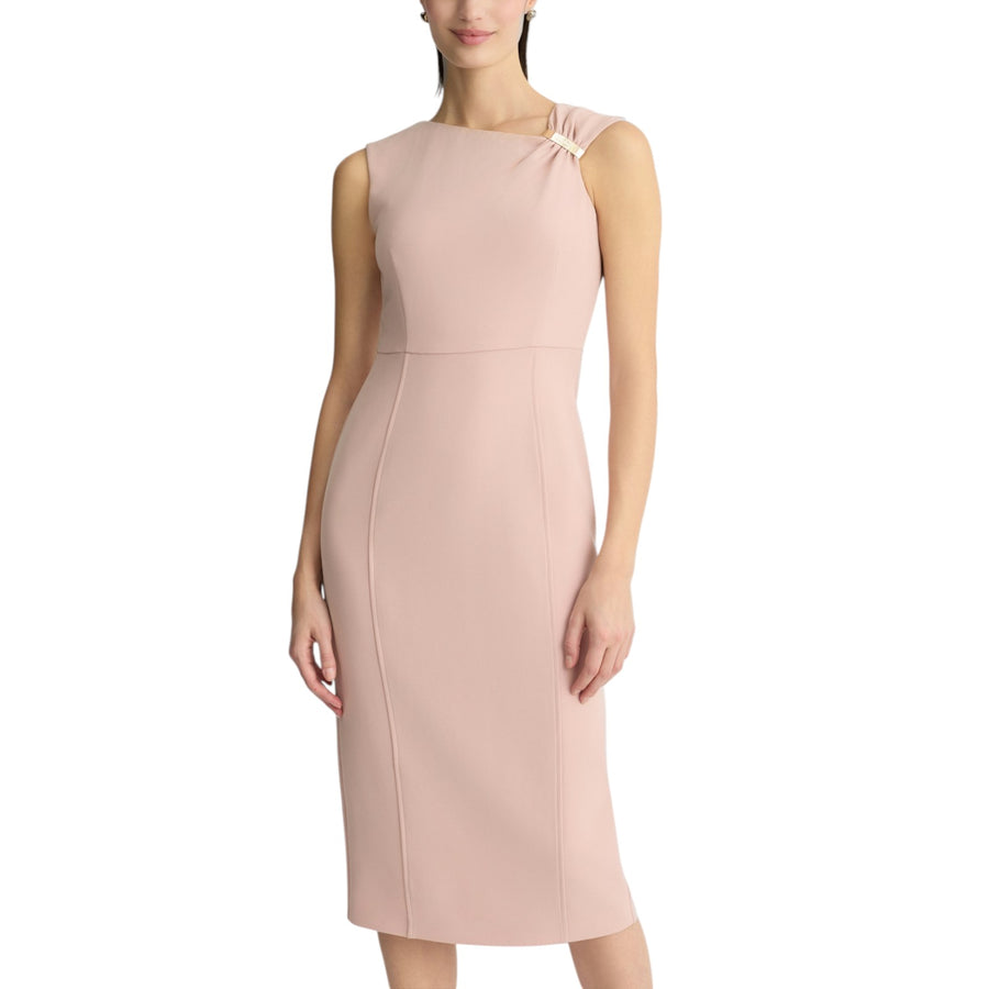 Tubino donna rosa in crêpe