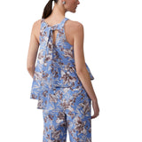 Top donna in popeline con fiocco