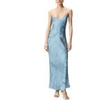 Abito donna slipdress fluido con stampa gioiello piazzata