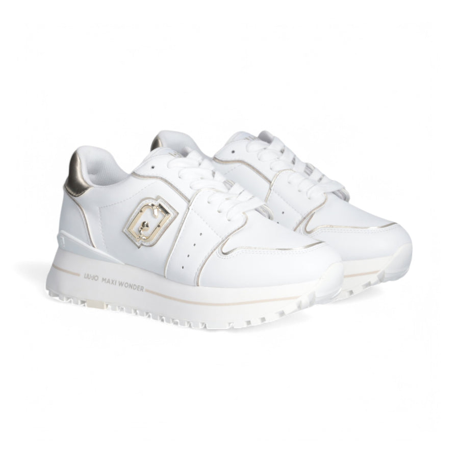 Sneakers donna  platform in pelle