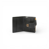 Portafoglio piccolo in pelle liscia con logo