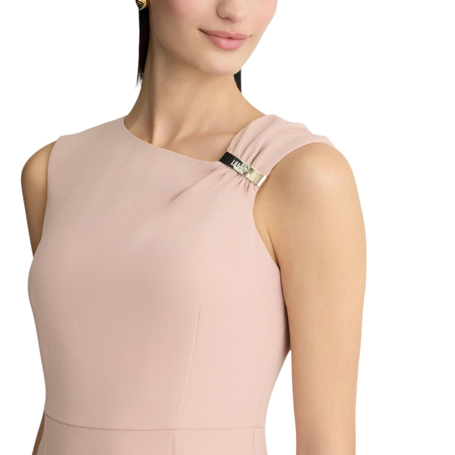 Tubino donna rosa in crêpe