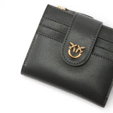 Portafoglio piccolo in pelle liscia con logo