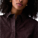 Camicia donna con ricami e paillettes