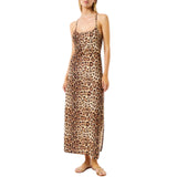 Abito donna  lungo leopard basic