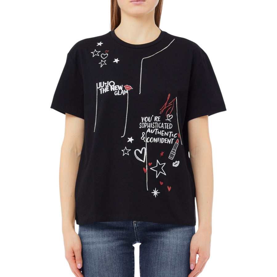 T-shirt donna con applicazioni
