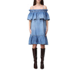 Abito donna in cotone con balza Pinko