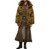 Piumino Donna in raso tecnico camouflage