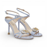 Sandali donna in vernice con logo gioiello