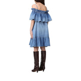 Abito donna in cotone con balza Pinko