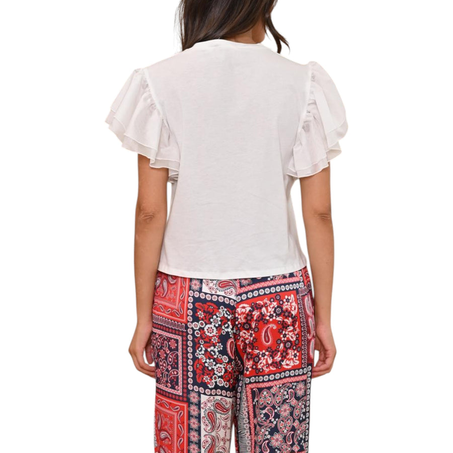 Blusa donna con maniche volant