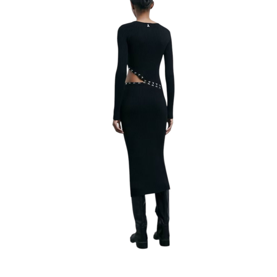 Abito donna midi glam rock in maglia