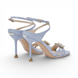 Sandali donna in vernice con logo gioiello